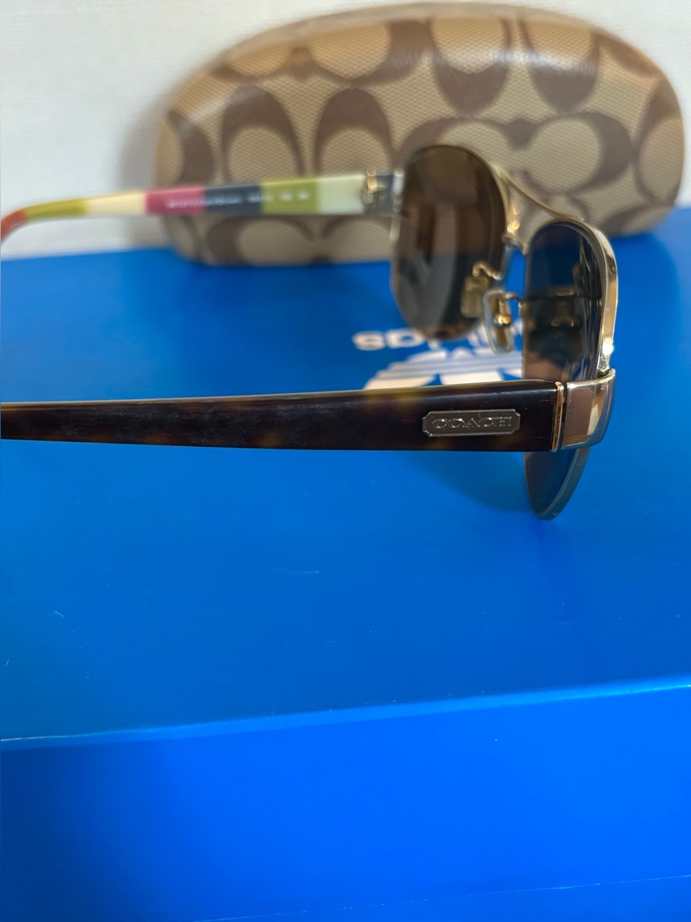COACH HC7003 Kristina Aviator Sunglasses With Case Brown Tortoise Y2K - Picture 7 of 9